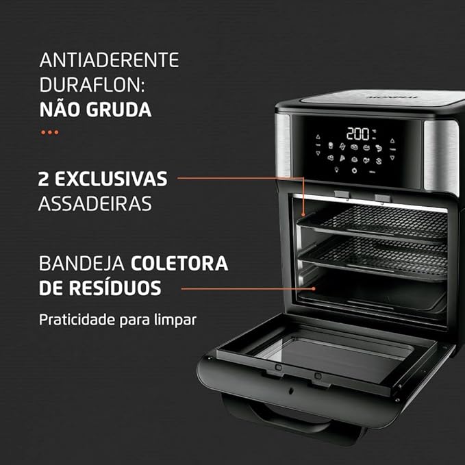 Fritadeira Air Fryer Forno Oven Mondial AFON-12L-BI - Imagem 3