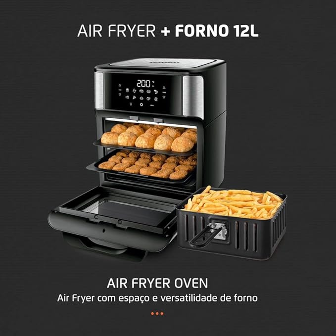 Fritadeira Air Fryer Forno Oven Mondial AFON-12L-BI - Imagem 4