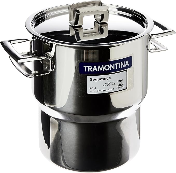 Cuscuzeira Tramontina Brava em Aço Inox com Alças e Tampa – 14 cm, 2,1 L - Imagem 4